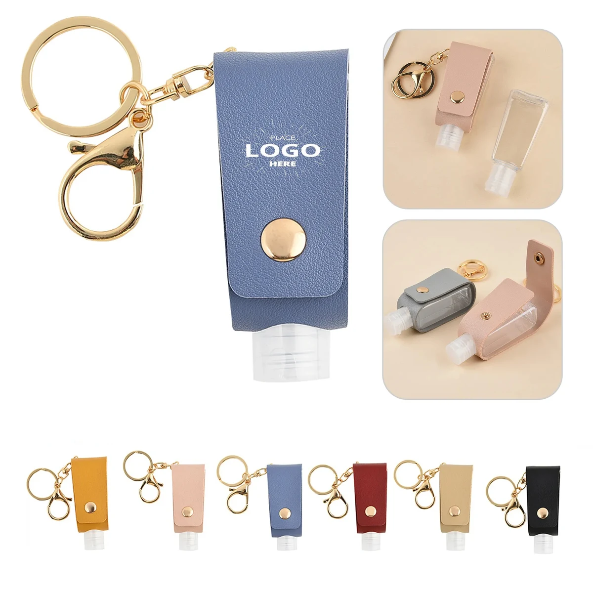 Leather Keychain Holder for Hand Sanitizer 1