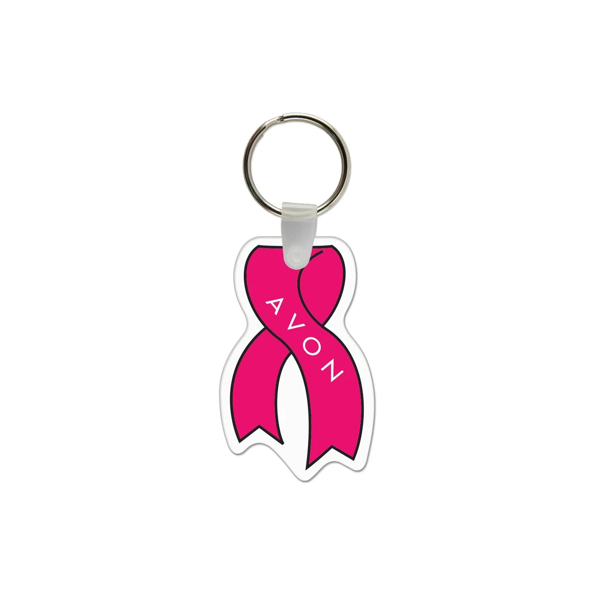 Ribbon Shaped USA Made Vinyl Keychain 1