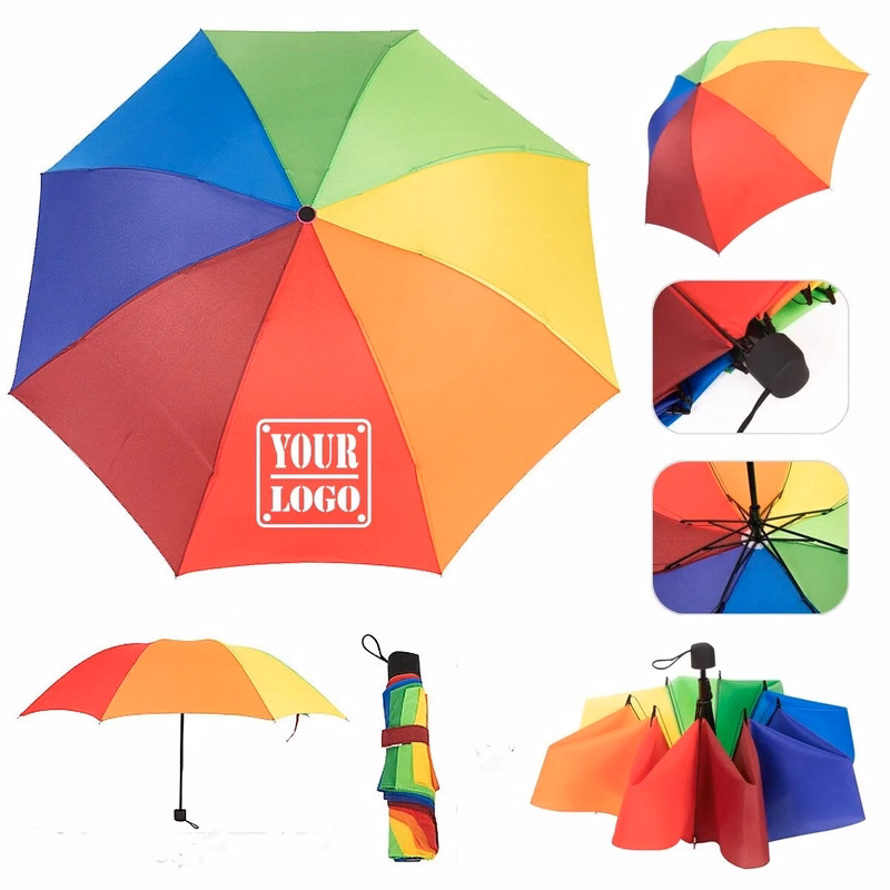 38 Inch 8 Panel Folding Advertising Rainbow Umbrella