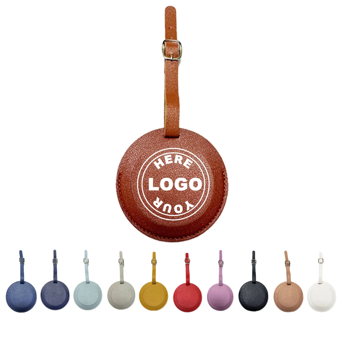 PU Leather Round Luggage Tag 1