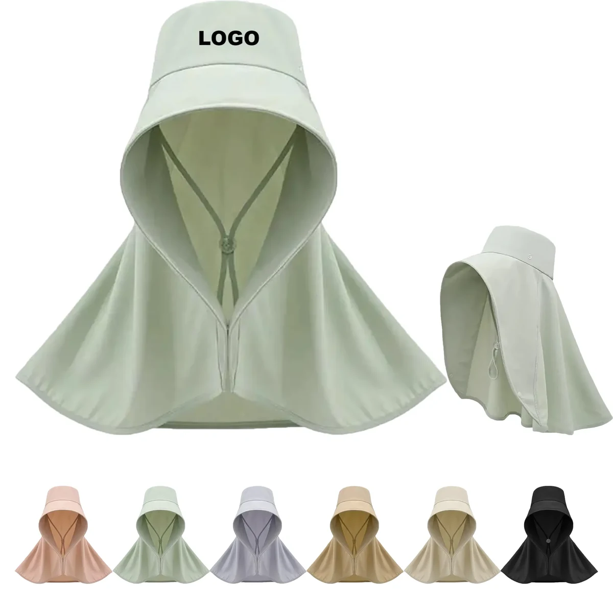 Ice Silk Shawl Integrated Sun Hat 1