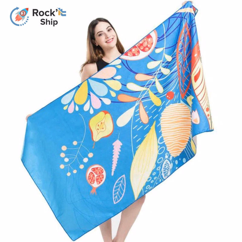 Rock'it 3-Day Sublimated Microfiber Sand Proof Beach Towel (25"x 50")