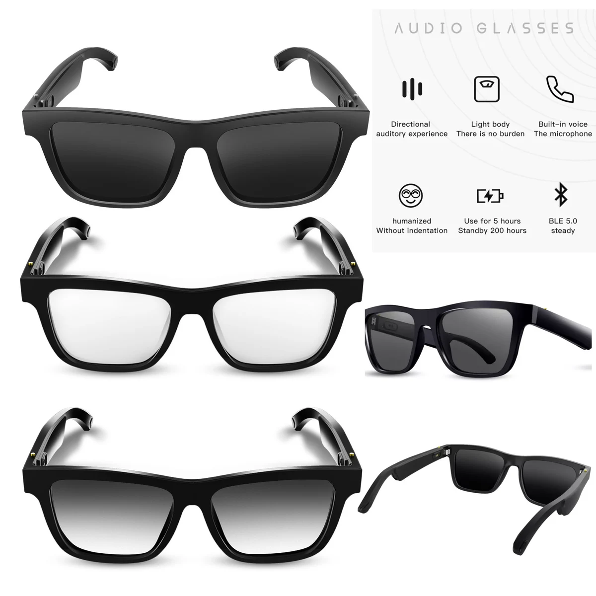 Talk and Listen to Music Audio Smart Glasses 1