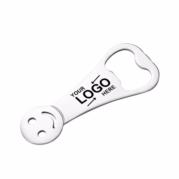 Custom Smiley Face Beer Bottle Opener — Stainless Steel 3.15 inch Bar Tool