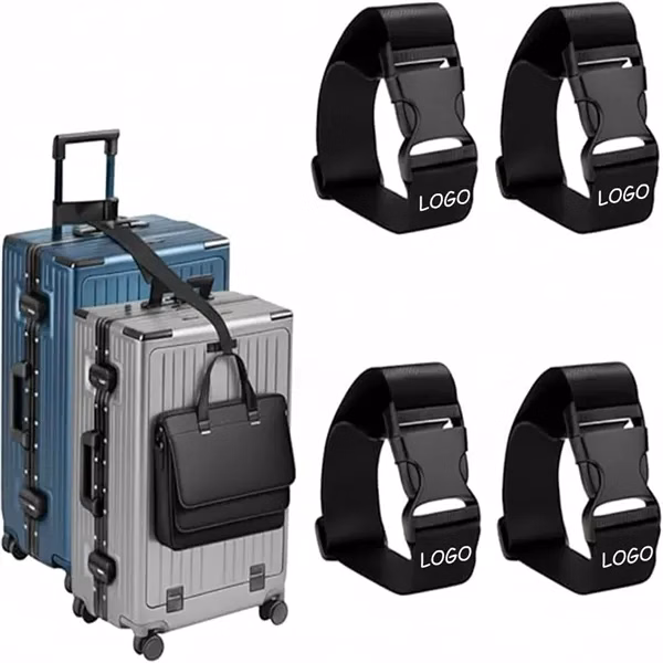 Custom 11.8 Travel Luggage Strap with Quick Release Buckle — Stretchy Suitcase Organizer