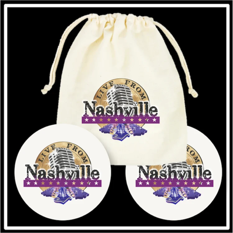 2 Round Coaster Pouch Set - Basic Pouch Print 1