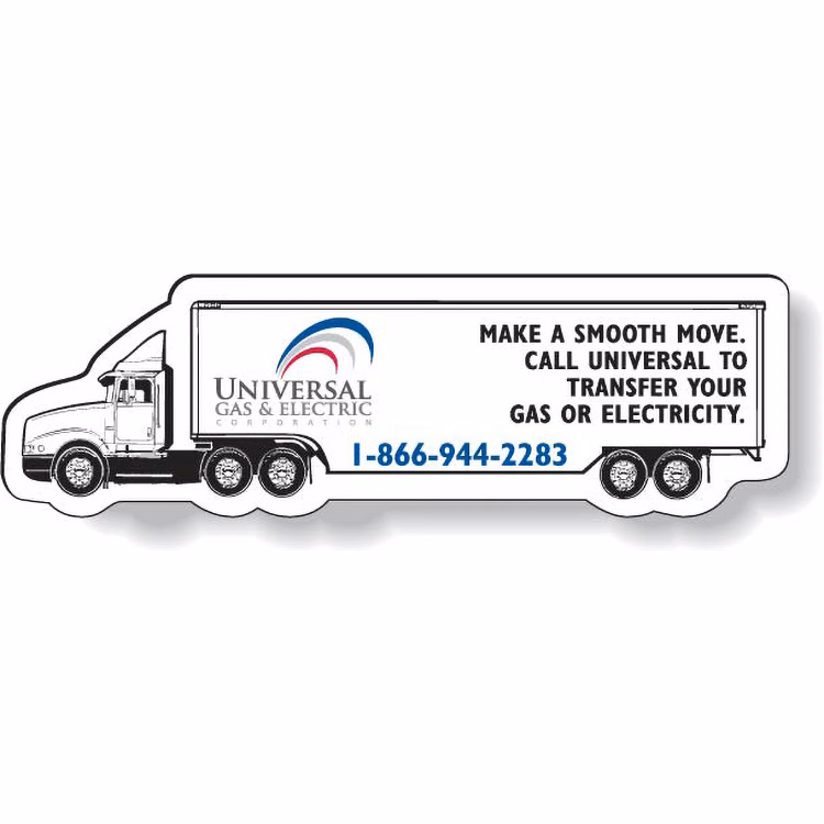 Stock 18-Wheeler Magnet .020, Screen-printed White Matte Vinyl Topcoat