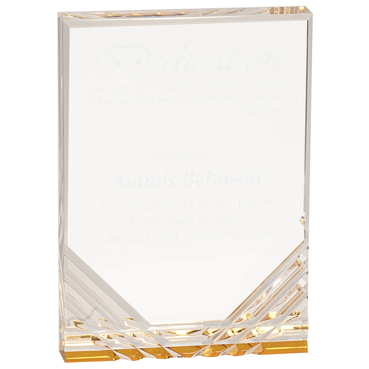 4.25" x 6" Gold Jewel Mirage Acrylic Award 1
