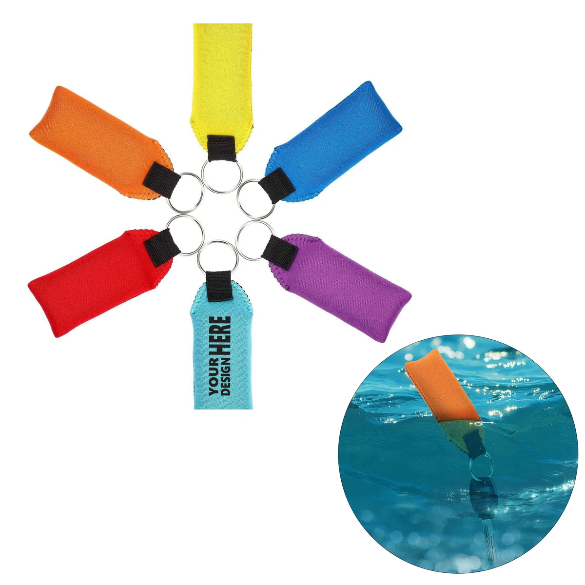 Customizable Neoprene Floating Keychain 1