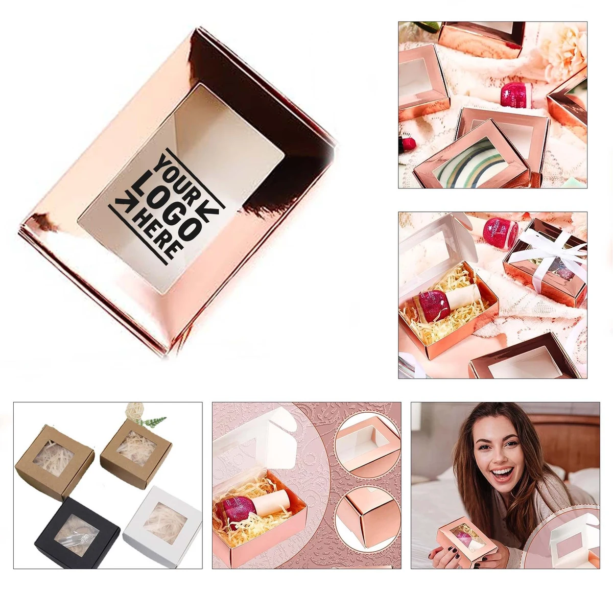 Homemade Mini Kraft Paper Soap Candy Present Packaging Box with Window 1