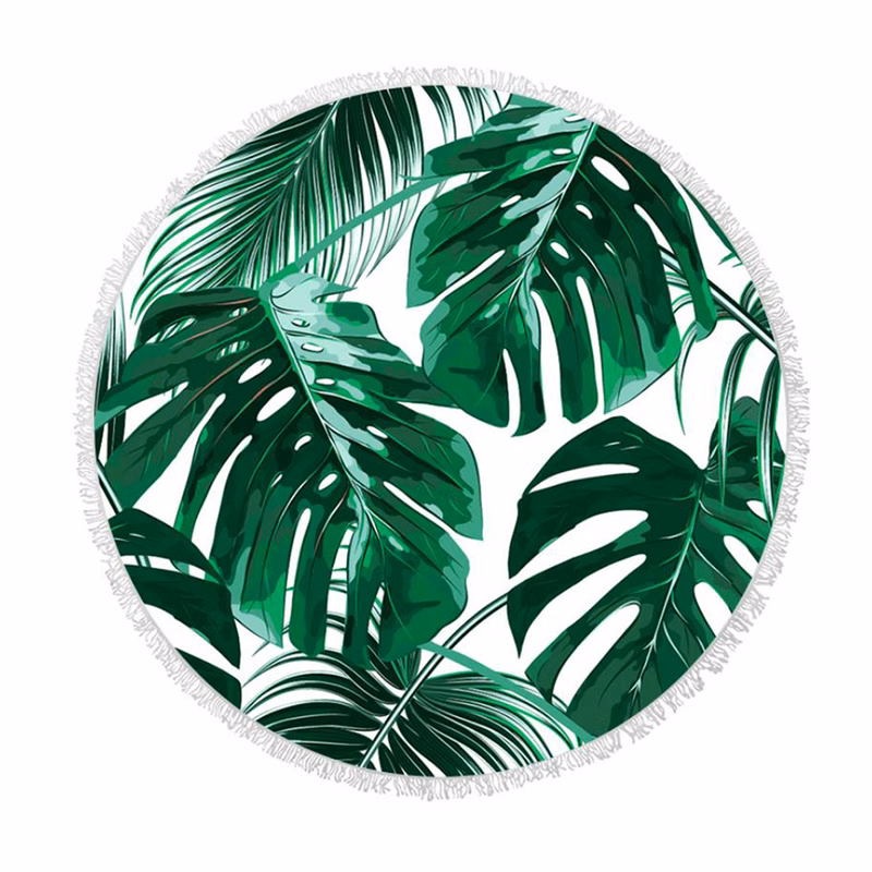 Round Sublimated Plush Microfiber Beach Towel
