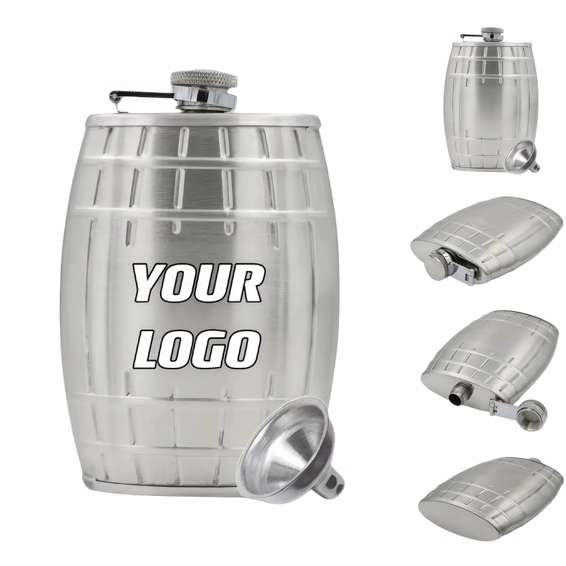 6 oz Barrel Shape Stainless Steel Liquor Flask