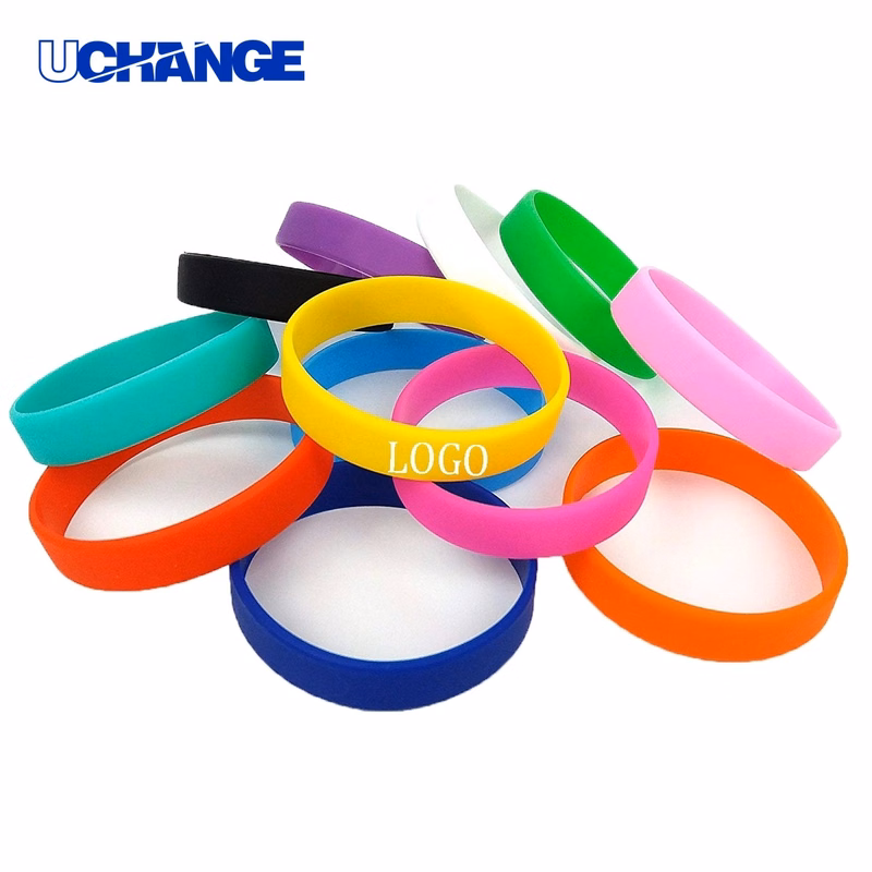 1/2" Screen Printed Silicone Bracelet Wristband