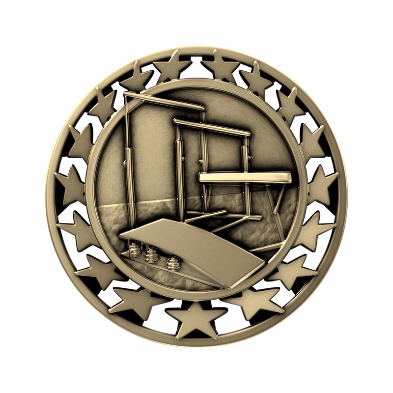 Gymnastics Star Medallion (2-1/2")