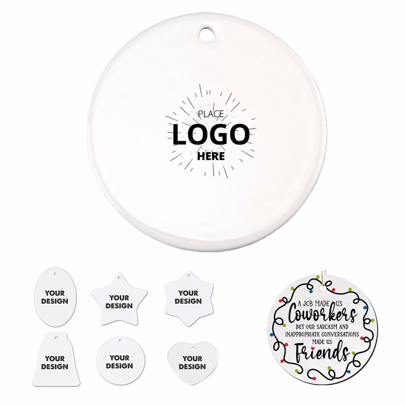 Custom 3 Inch Ceramic Christmas Ornament