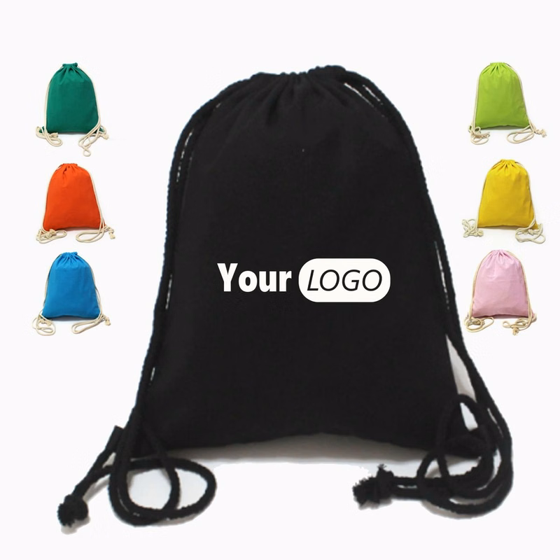 Large Capacity Drawstring Double Shoulder Cotton Backpack