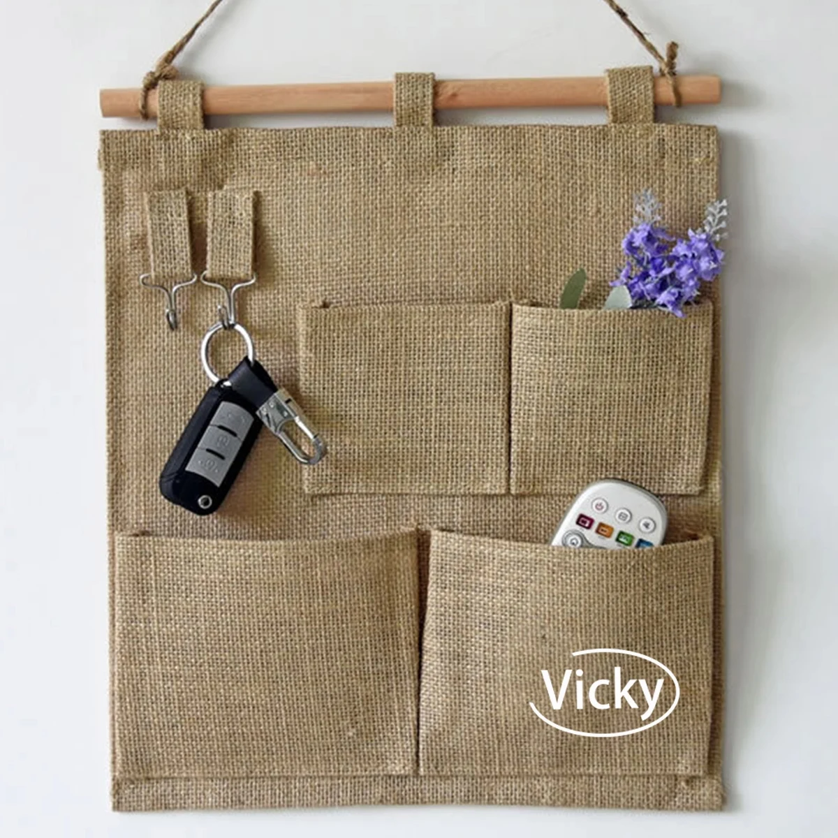 Eco Jute Hanging Storage Pockets 1