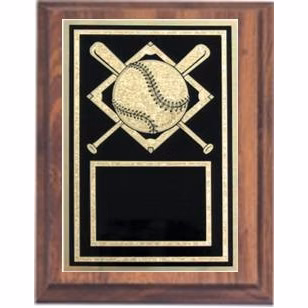 6" x 8" Cherry Finish Plaque with a Baseball Plate