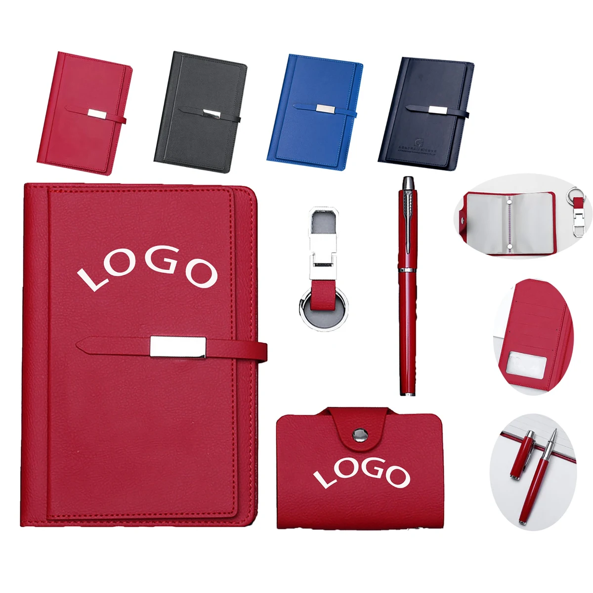 Notebook Gift Set Including Pens, Card Holders, Key Chains 1