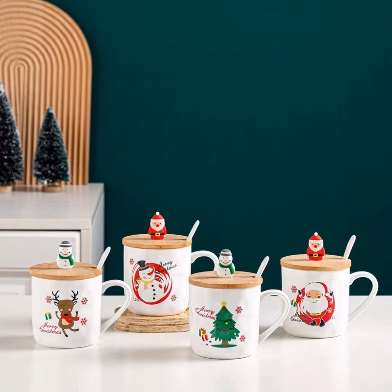 Christmas Mug with Bamboo Lid