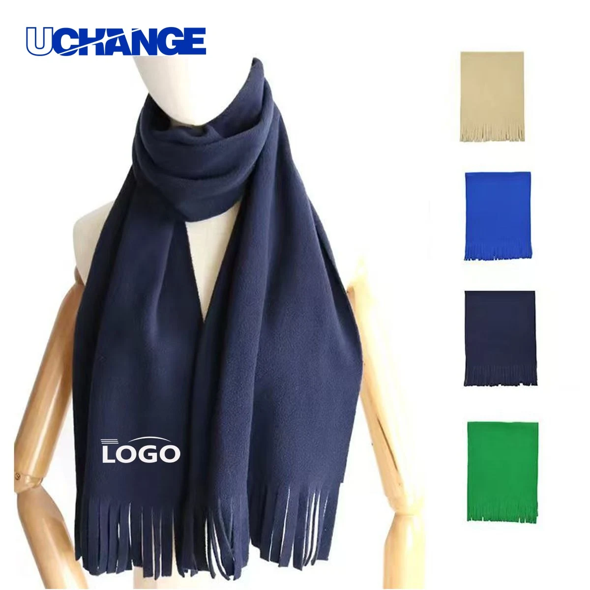 Polar Fleece Scarf With Tassel for Warmth 1