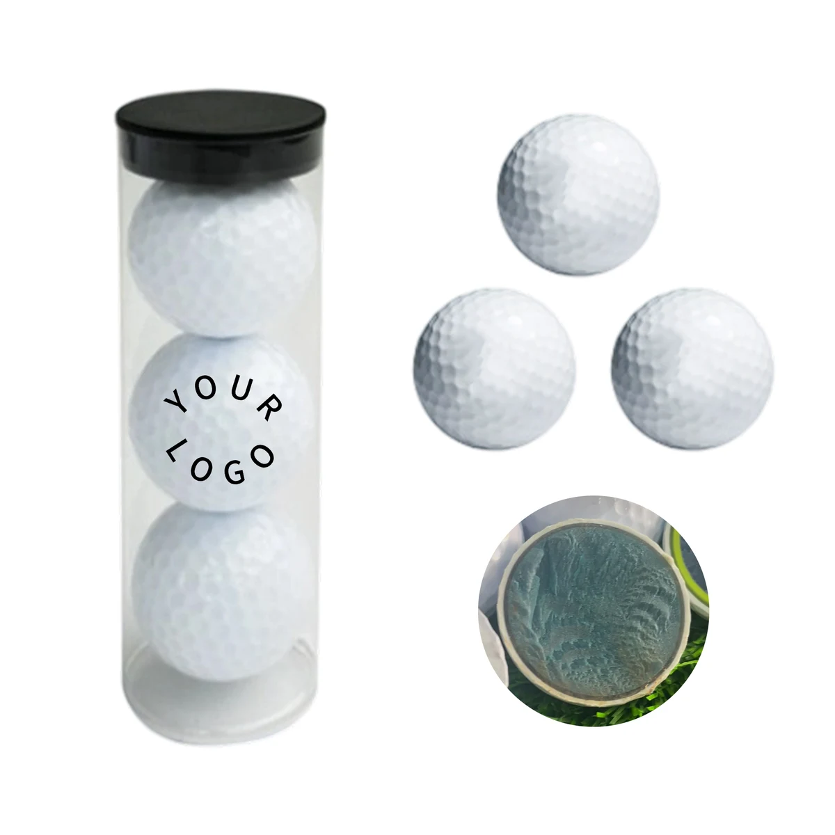 Triple Pack of Premium Golf Balls in Clear Tube 1
