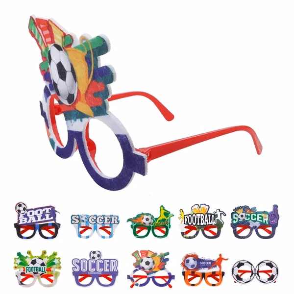 Custom 6.3" Felt World Cup Party Glasses — Soccer Fan Photo Prop & Event Novelty