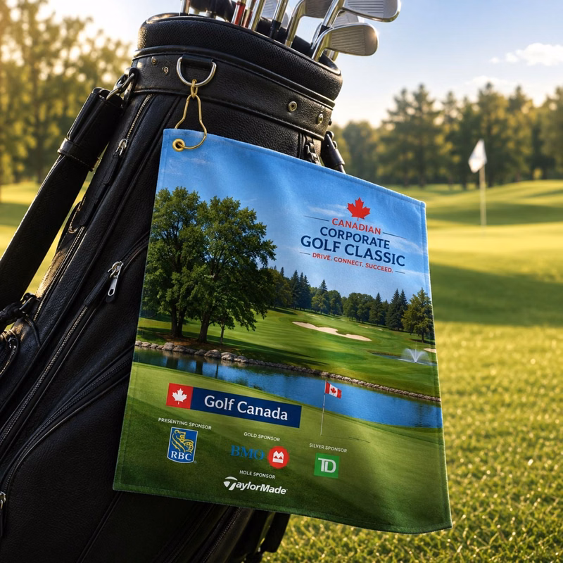 24 Hr Express Ship - Colored Microfiber Terry Golf Towel, Finished size 15x15, Nofold, Sublimated