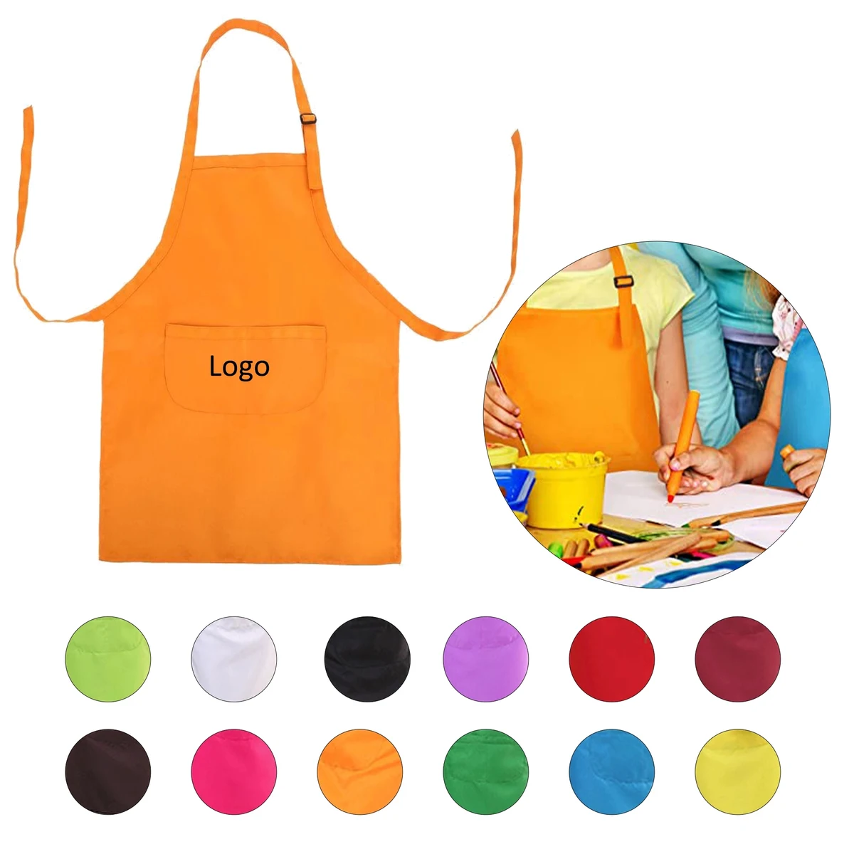 Children Chef Aprons with 2 Pockets L for 7-13 Age 1