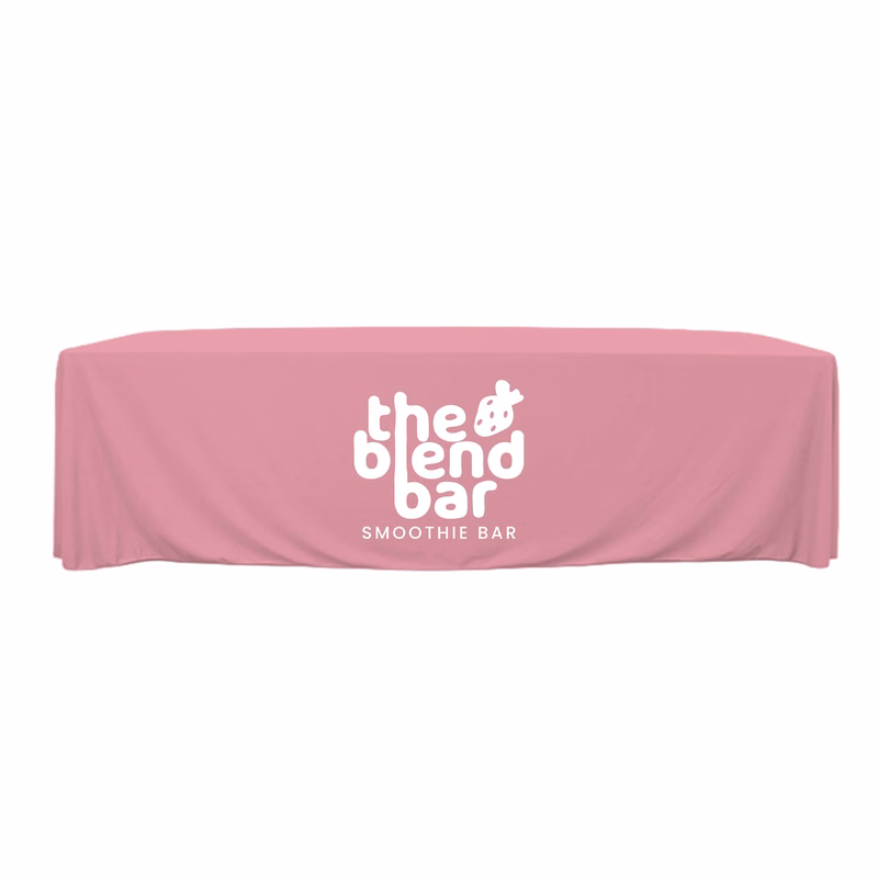 8 ft. Throw PolyPoplin Table Cover (One Color Logo)