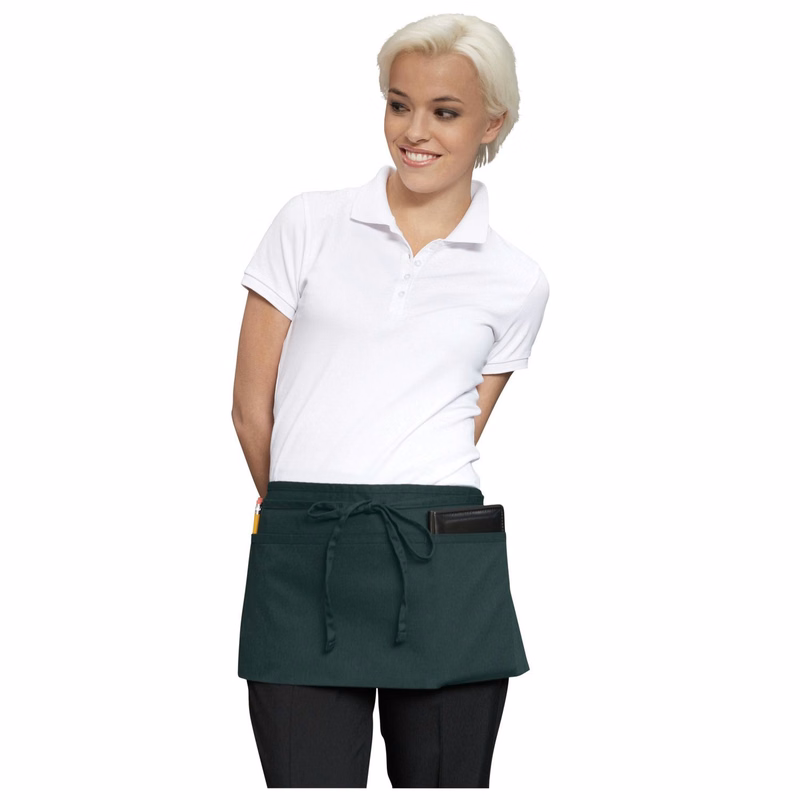 Hunter Green Three-Section Pocket Waist Apron