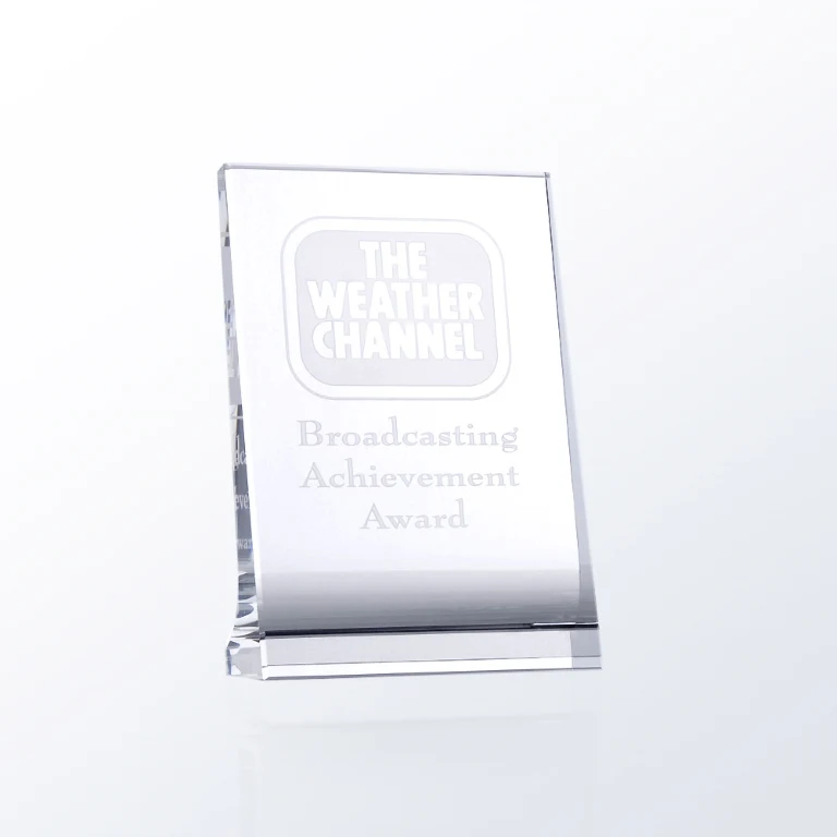 Vertical Plaque Optic Crystal Award - Medium 1
