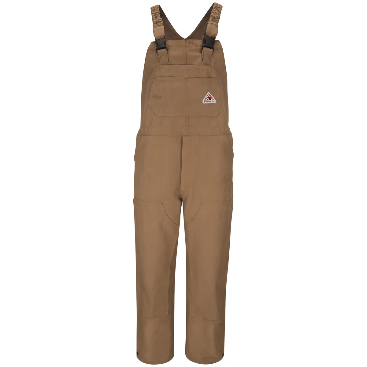 Bulwark® Men's Heavyweight FR Brown Duck Bib Overall with Knee Zip 1