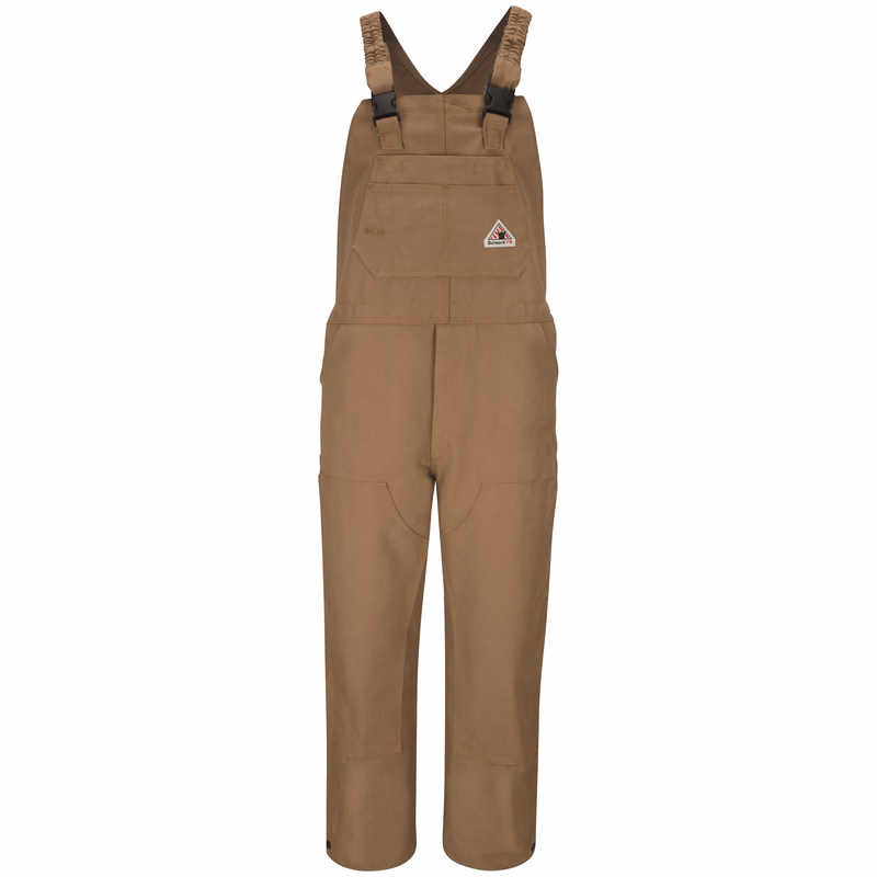 Bulwark® Men's Heavyweight FR Brown Duck Bib Overall with Knee Zip