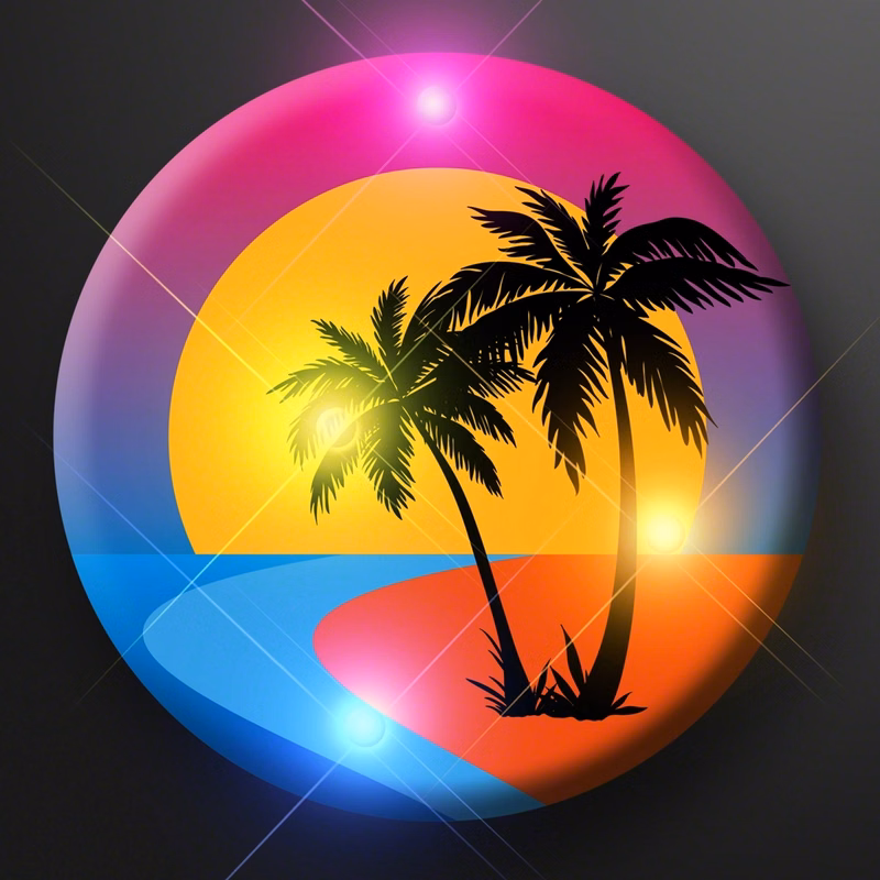 LED Palm Tree Sunset Light Pins