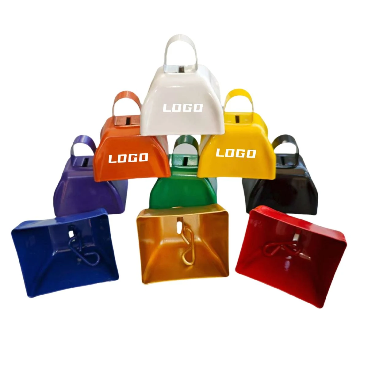 3" Multicolor Metal Cow Bell 1