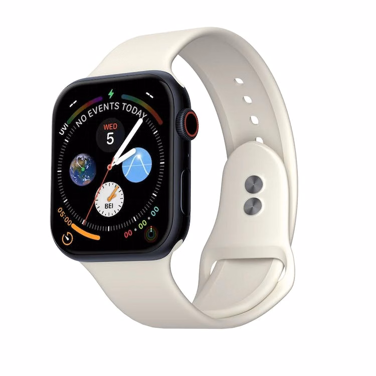 Apple Watch Dual Clasp Bands - Cream Silicone 42mm/44mm/45mm