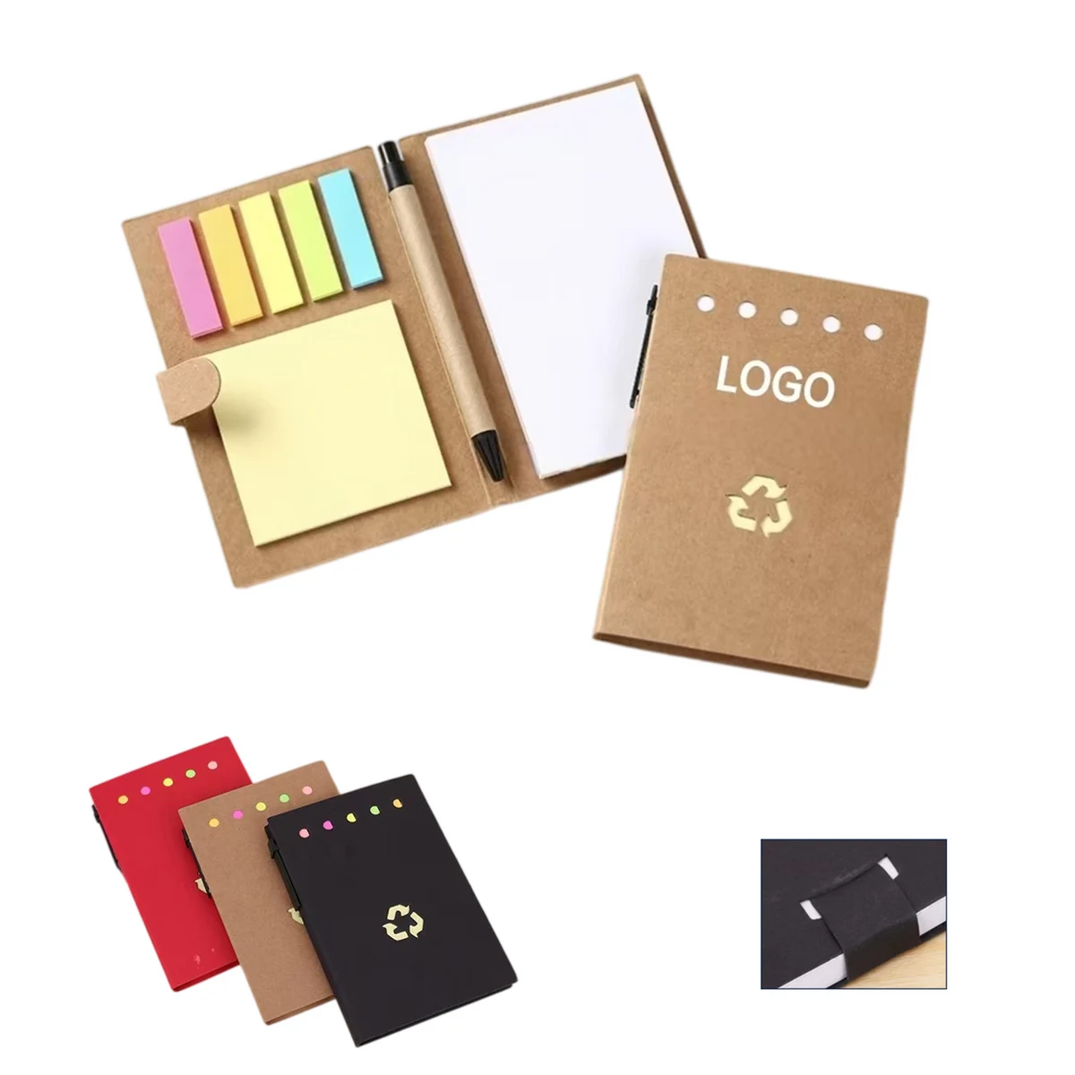 Kraft Paper Sticky Note Set With Pen 1