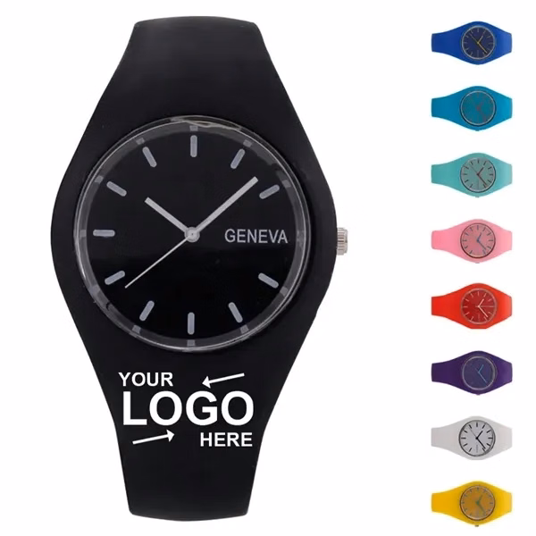 Custom Silicone Quartz Wristwatch with Breathable Strap — Comfortable Sport Watch Promo