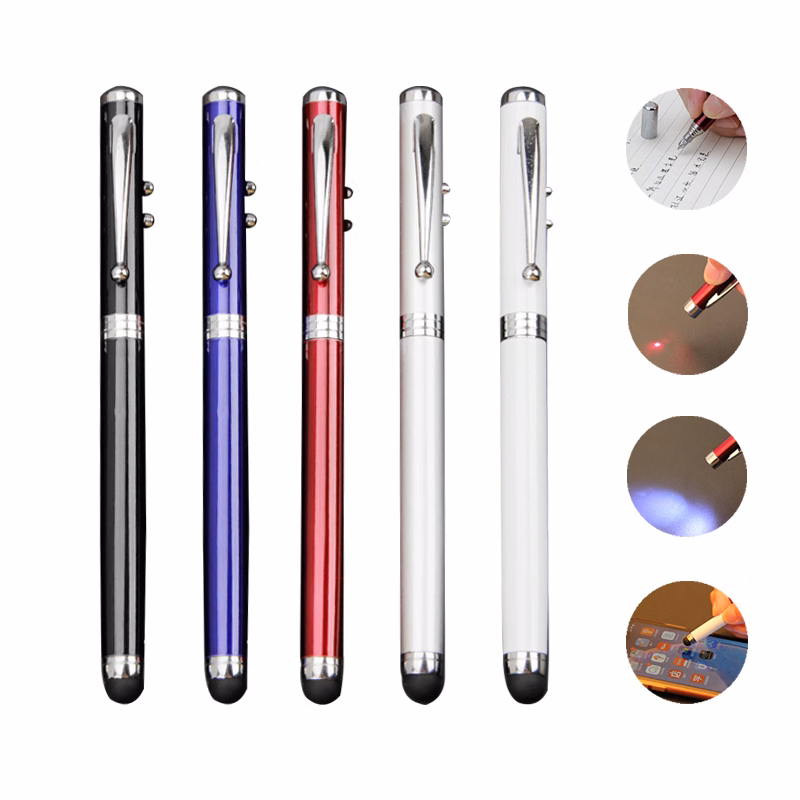 Click action black ink ballpoint pen with stylus
