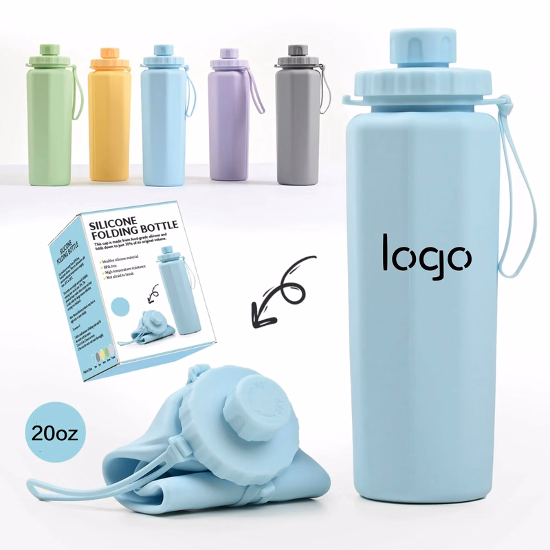 20oz Anti-Fall Foldable Silicone Water Bottle