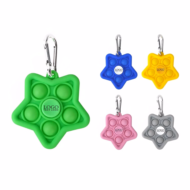Custom Mini Star Pop Fidget Spinner Keychains