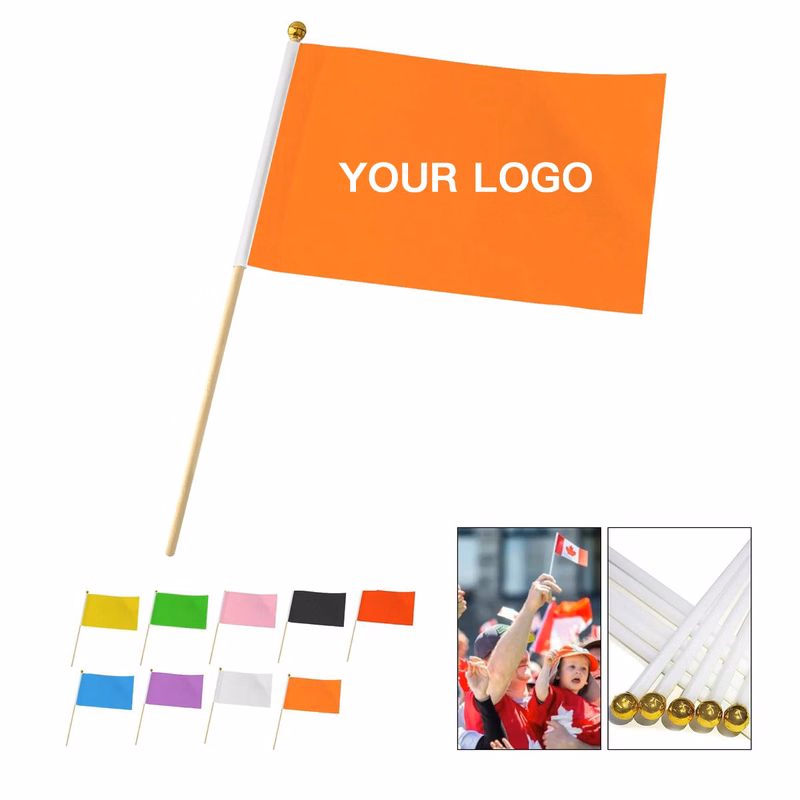 Compact Polyester Flag with Stick for Celebrations
