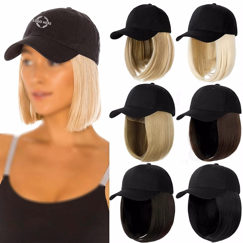 Synthetic Hat with Hair Wig