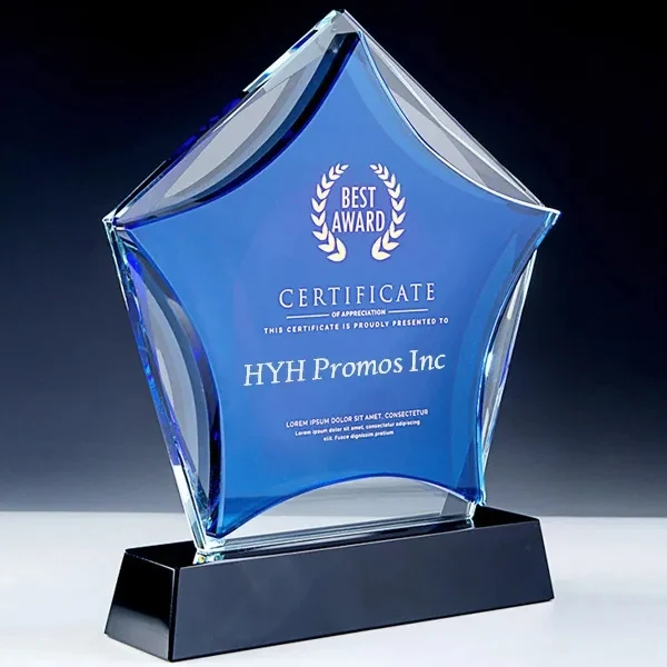 Blue Star Shaped Crystal Awards 1