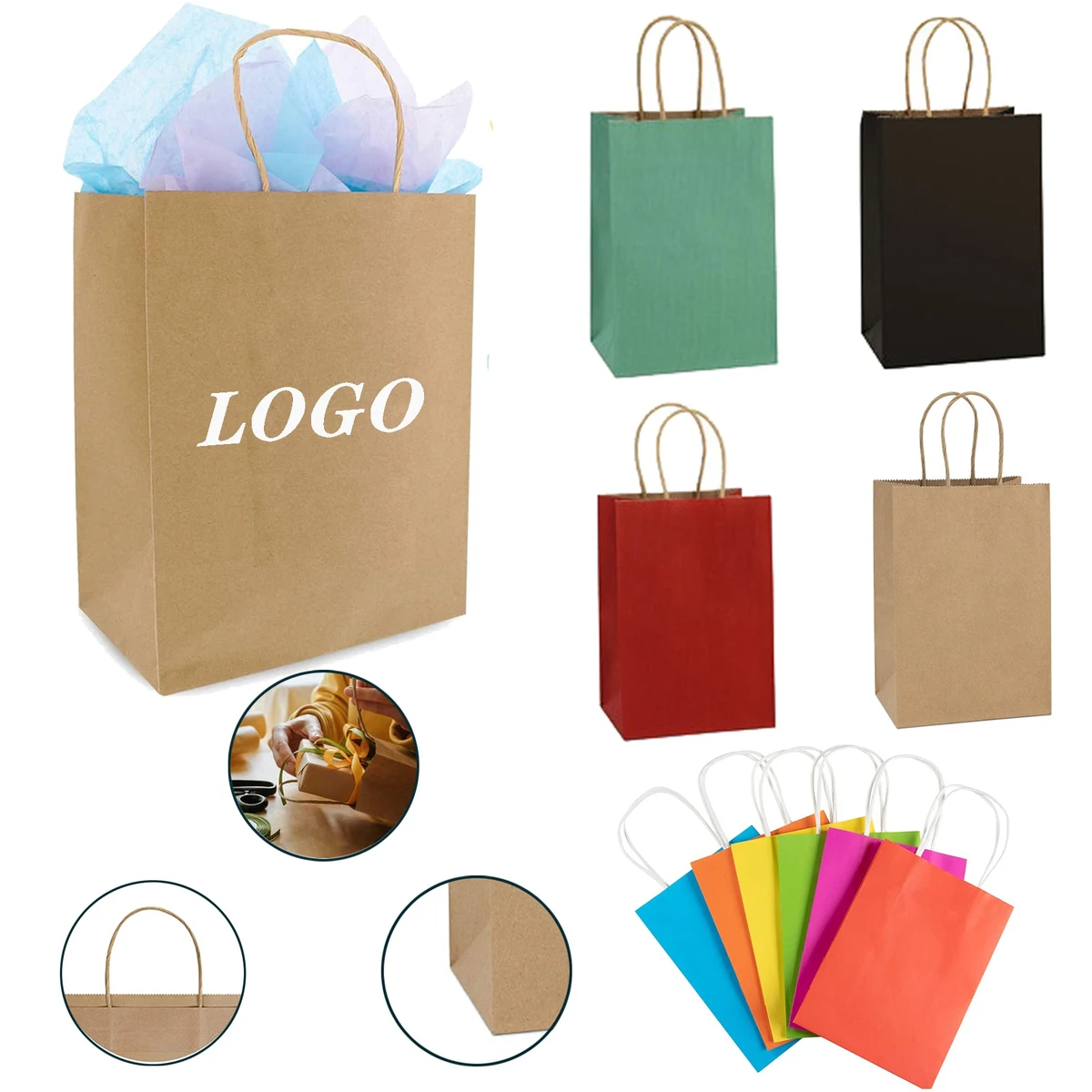 Burlap Wine Bottle Bags w/Drawstring (10.6"x8.3") 1