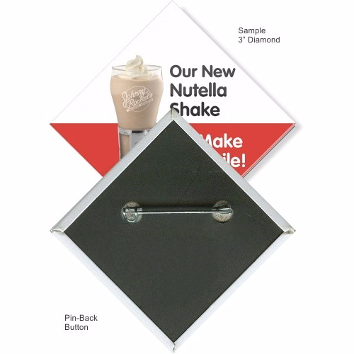 Pin-back 3 Inch Diamond Button