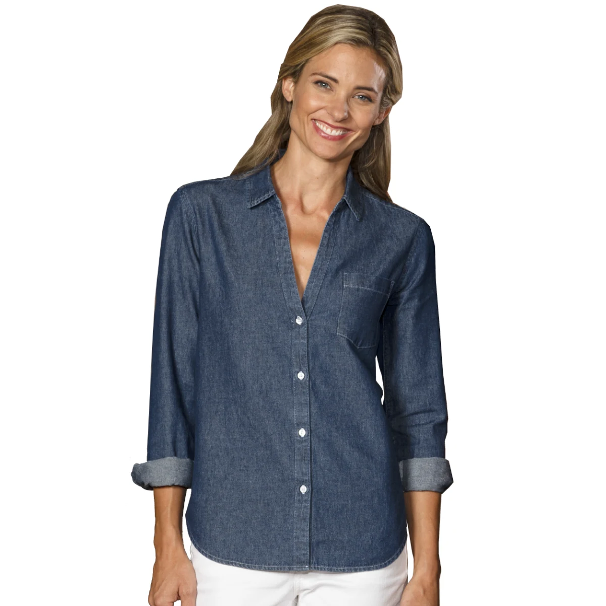 Ladies L/S Untucked Denim 1