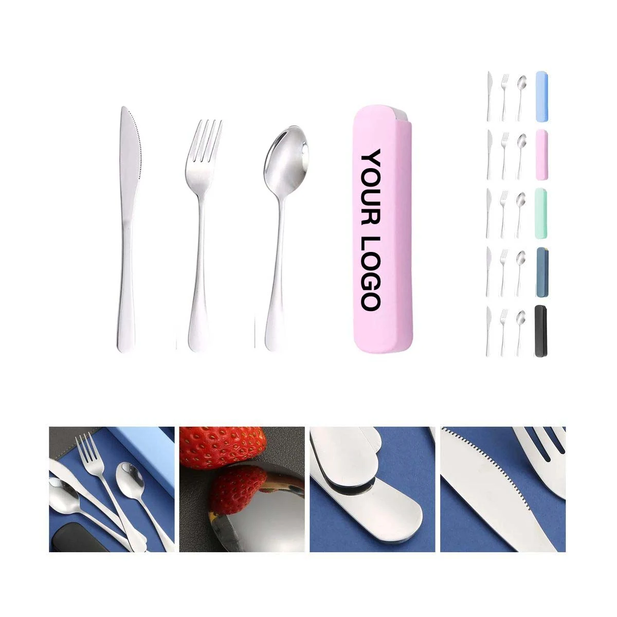 Compact Travel Utensil Set Fork Spoon Knife 1