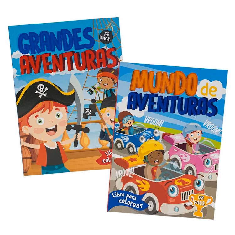 Adventures Spanish Coloring Books 128 Pages - Two Titles